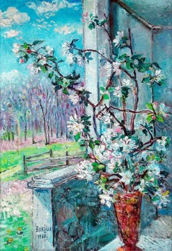 花瓶に咲く枝 1960 年のモダンな装飾の花 Oil Paintings